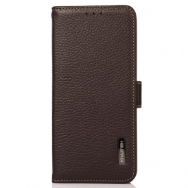 Custodia in pelle Poco X4 GT Pelle Litchi Khazneh Rfid