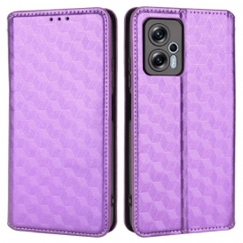 Folio Cover Poco X4 GT Custodia in pelle Effetto Pelle Cubo 3d
