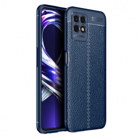 Cover Realme 8i Doppia Linea Litchi Effetto Pelle