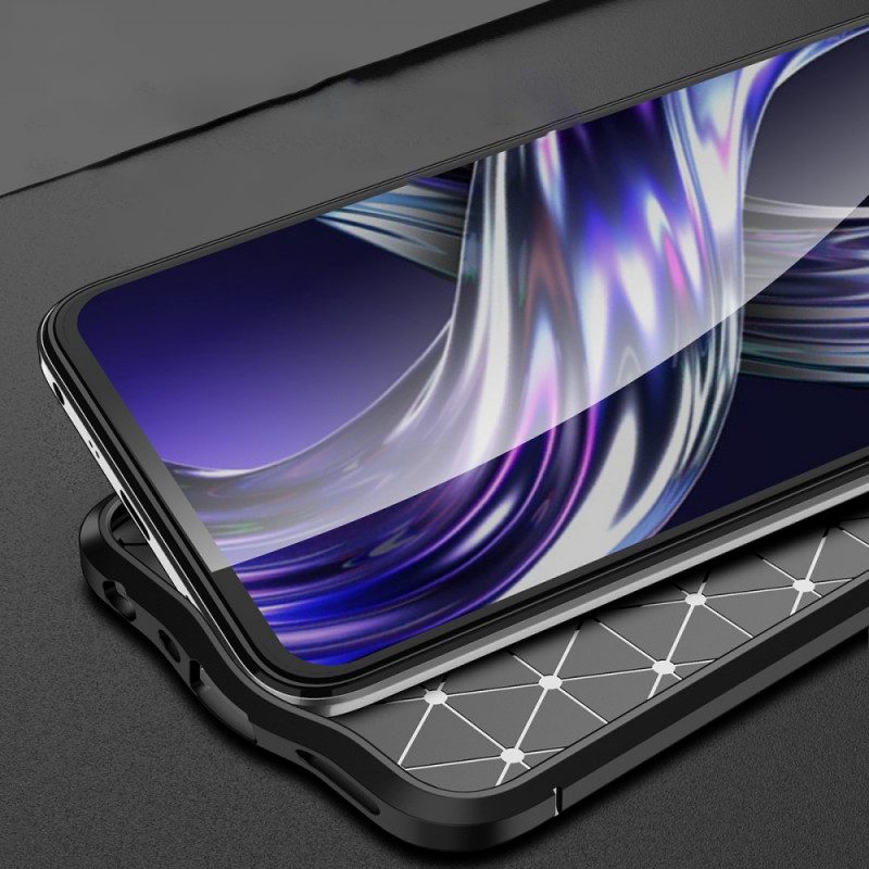 Cover Realme 8i Doppia Linea Litchi Effetto Pelle