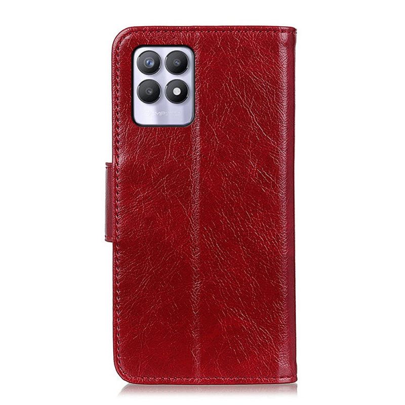 Custodia A Portafoglio Realme 8i Crosta Di Nappa