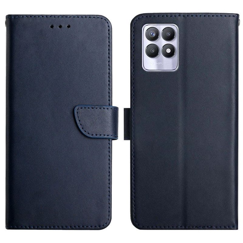 Custodia A Portafoglio Realme 8i Vera Pelle Nappa
