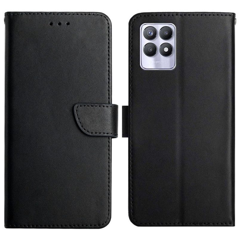 Custodia A Portafoglio Realme 8i Vera Pelle Nappa