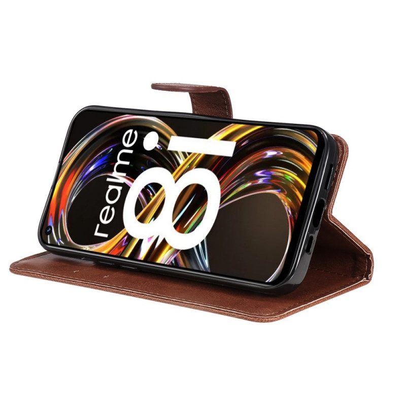Custodia in pelle Realme 8i Cinturino Effetto Pelle