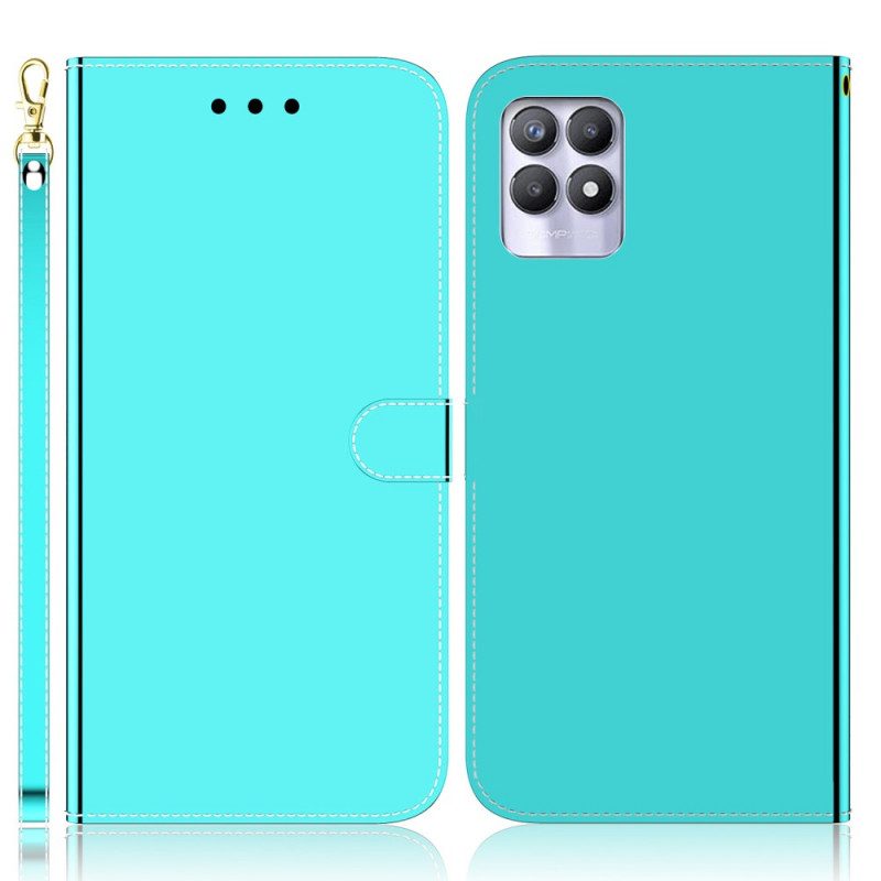 Custodia in pelle Realme 8i Copri Specchietto In Ecopelle