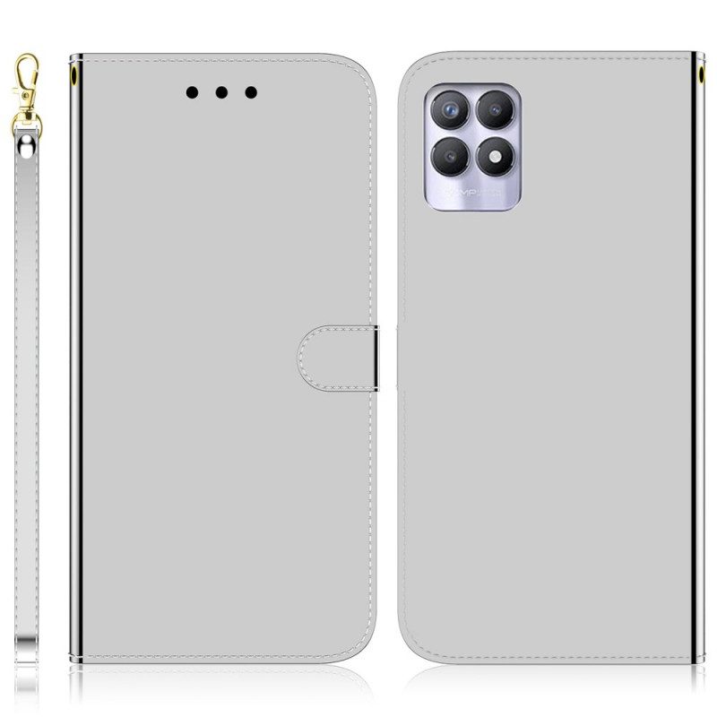 Custodia in pelle Realme 8i Copri Specchietto In Ecopelle