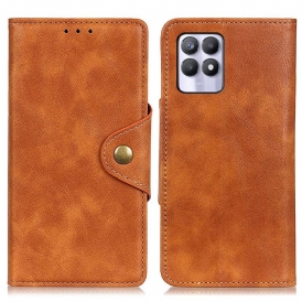 Custodia in pelle Realme 8i Ecopelle Vintage E Bottone
