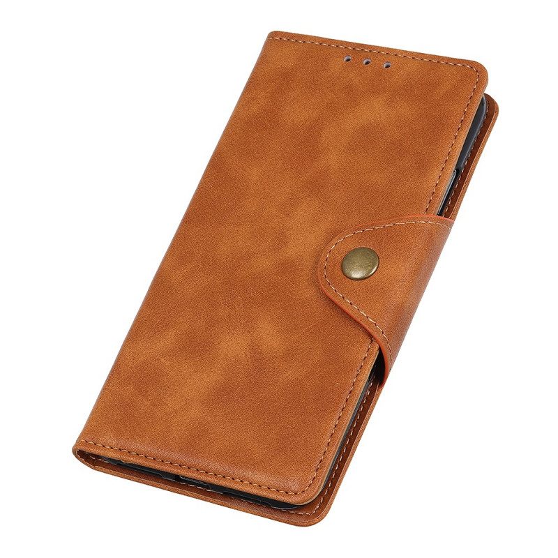 Custodia in pelle Realme 8i Ecopelle Vintage E Bottone