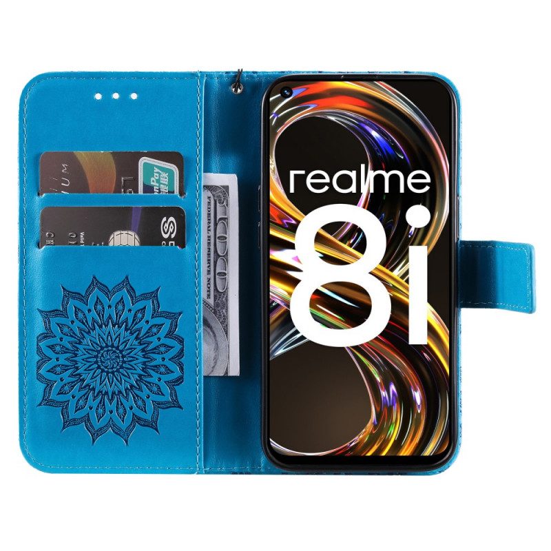 Custodia in pelle Realme 8i Fiore Del Sole