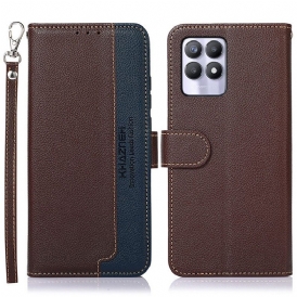 Custodia in pelle Realme 8i Lychee Style Rfid Khazneh
