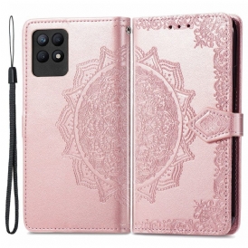 Custodia in pelle Realme 8i Mandala Medioevo