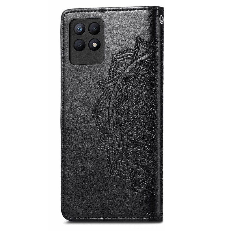 Custodia in pelle Realme 8i Mandala Medioevo