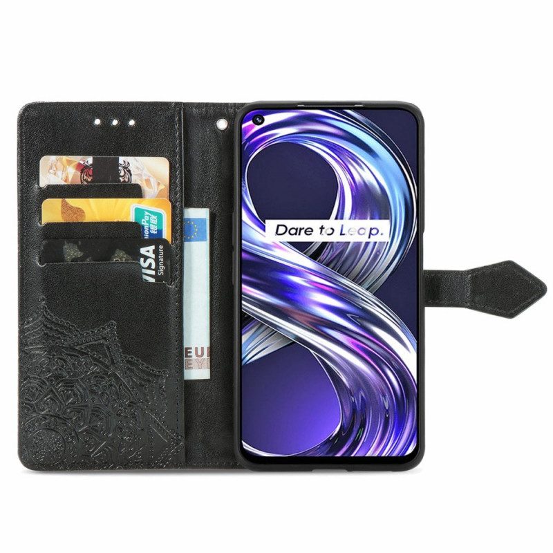 Custodia in pelle Realme 8i Mandala Medioevo
