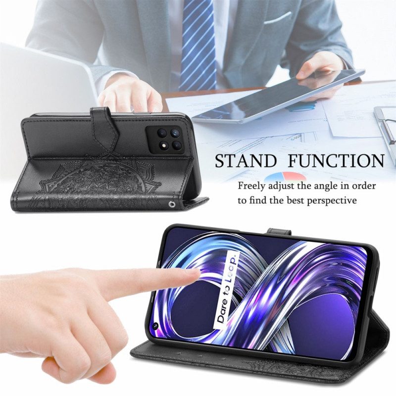 Custodia in pelle Realme 8i Mandala Medioevo