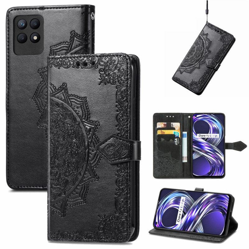 Custodia in pelle Realme 8i Mandala Medioevo