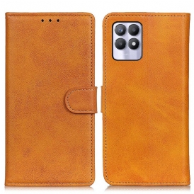 Custodia in pelle Realme 8i Retro Effetto Pelle Opaca