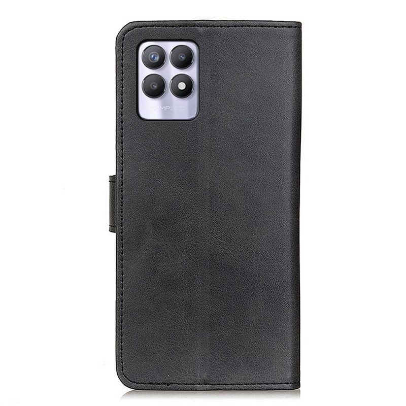 Custodia in pelle Realme 8i Retro Effetto Pelle Opaca