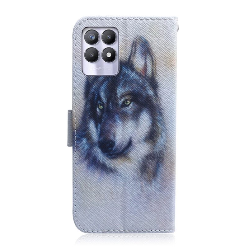 Custodia in pelle Realme 8i Sguardo Canino
