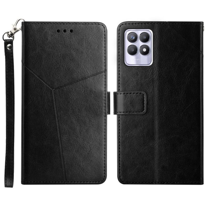 Custodia in pelle Realme 8i Stile Pelle Geo Y Design
