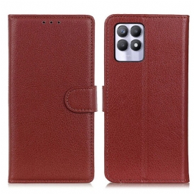 Custodia in pelle Realme 8i Tradizionalmente Litchi