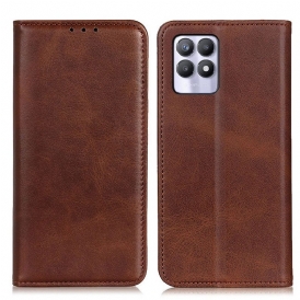 Folio Cover Realme 8i Custodia in pelle Pelle Crosta Eleganza