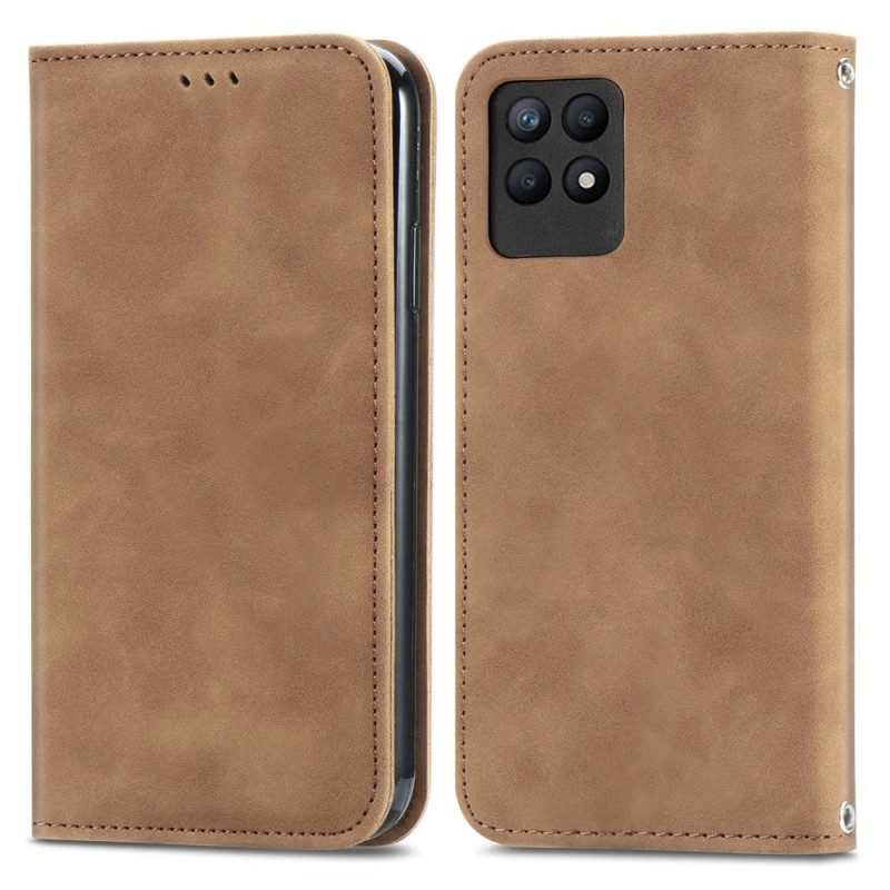 Folio Cover Realme 8i Custodia in pelle Design Skin-touch