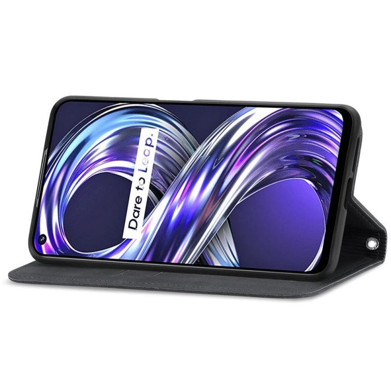 Folio Cover Realme 8i Custodia in pelle Design Skin-touch