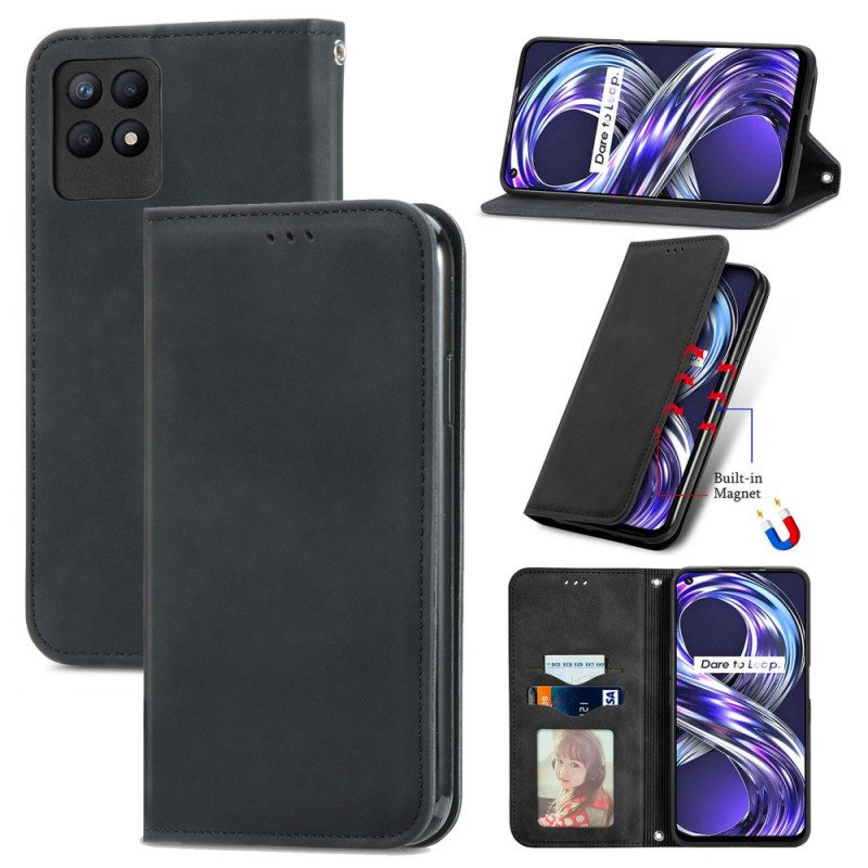 Folio Cover Realme 8i Custodia in pelle Design Skin-touch