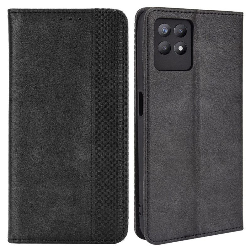Folio Cover Realme 8i Custodia in pelle Effetto Pelle Vintage Stilizzato