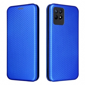 Folio Cover Realme 8i Custodia in pelle Fibra Di Carbonio
