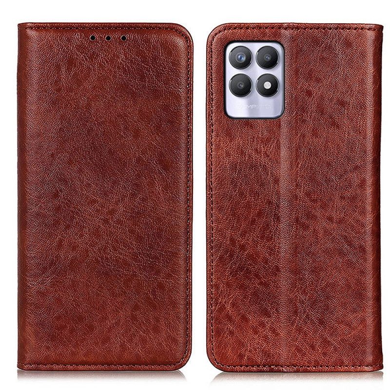 Folio Cover Realme 8i Custodia in pelle Struttura In Pelle