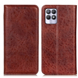Folio Cover Realme 8i Custodia in pelle Struttura In Pelle