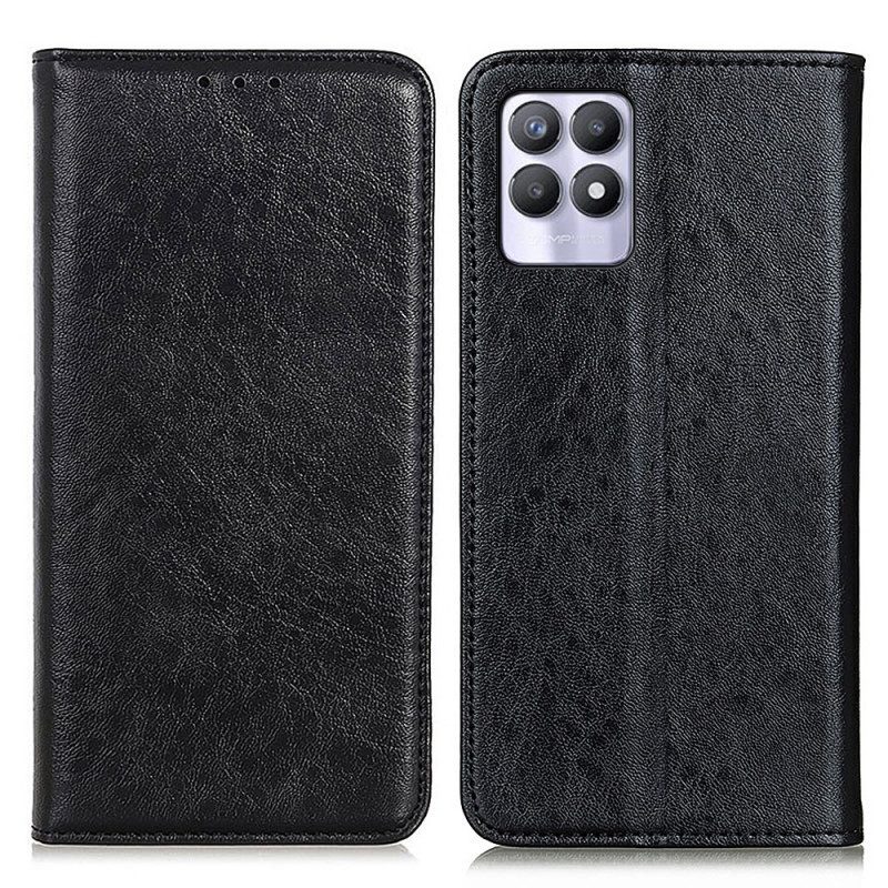 Folio Cover Realme 8i Custodia in pelle Struttura In Pelle