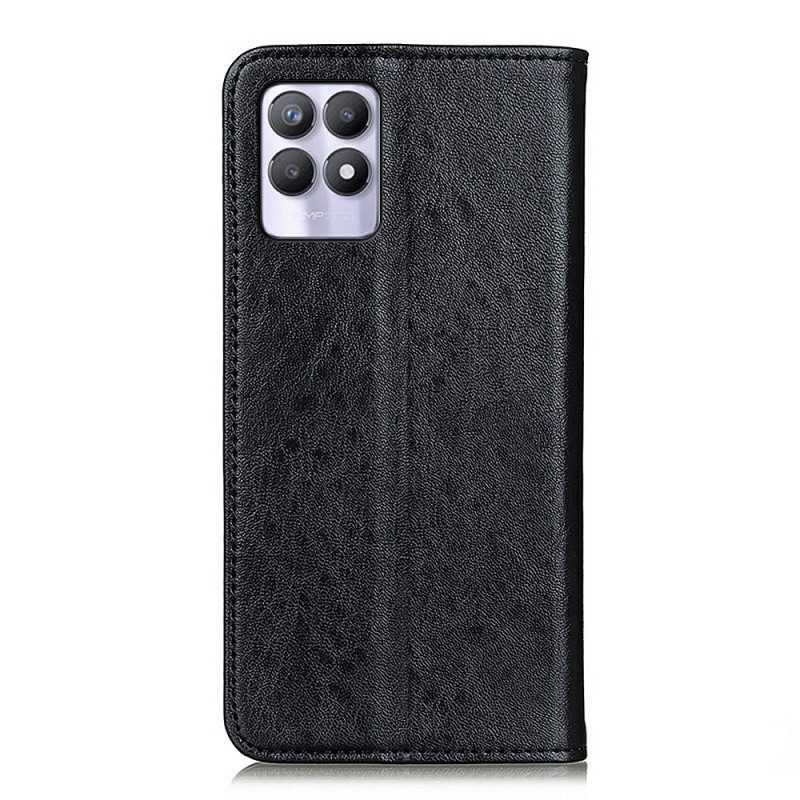 Folio Cover Realme 8i Custodia in pelle Struttura In Pelle