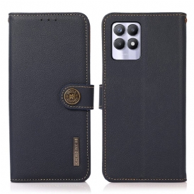 Folio Cover Realme 8i Khazneh Rfid In Vera Pelle