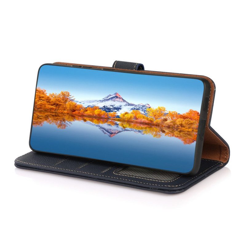 Folio Cover Realme 8i Khazneh Rfid In Vera Pelle