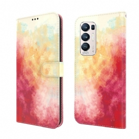 Custodia in pelle Oppo Find X3 Neo Astratto Colorato