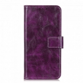 Custodia in pelle Oppo Find X3 Neo Cuciture A Vista Effetto Pelle