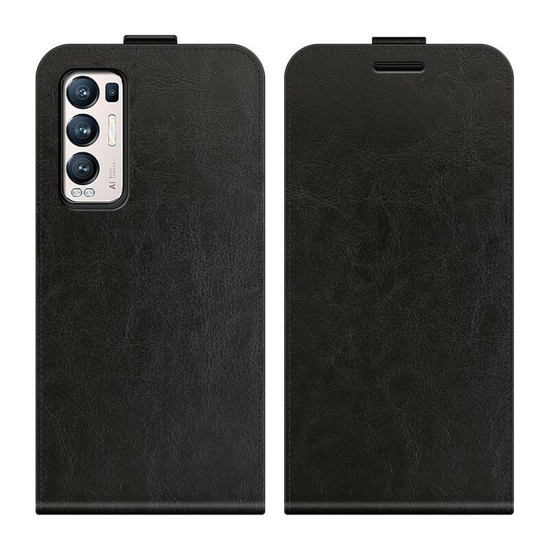 Custodia in pelle Oppo Find X3 Neo Folio Cover Patta Verticale Effetto Pelle