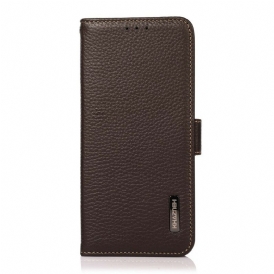 Custodia in pelle Oppo Find X3 Neo Pelle Litchi Khazneh Rfid