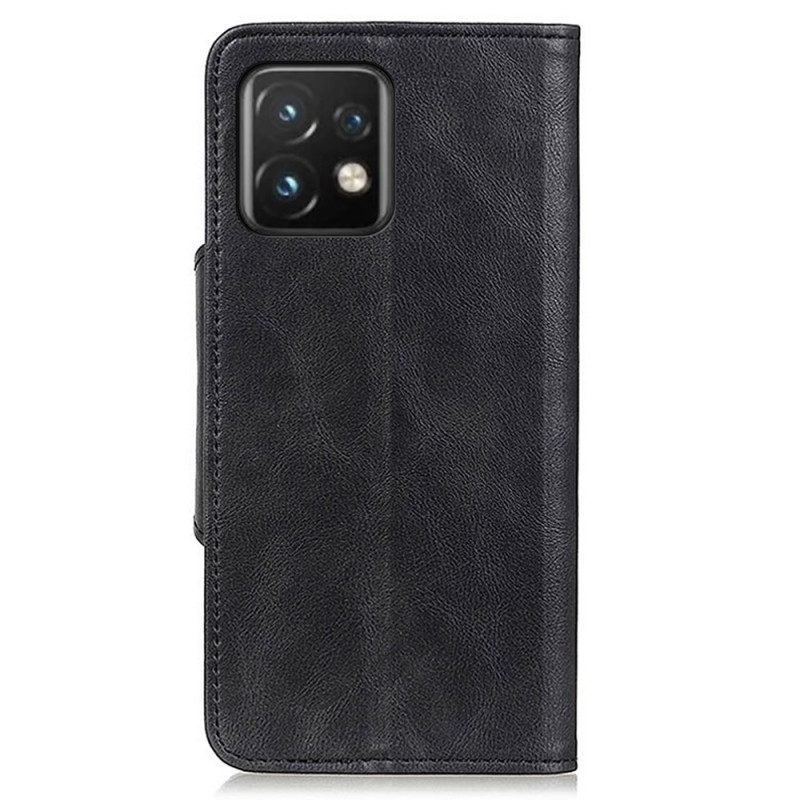 Custodia in pelle Motorola Edge 40 Pro Bottone Magnetico