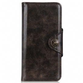 Custodia in pelle Motorola Edge 40 Pro Bottone Verniciato Khazneh
