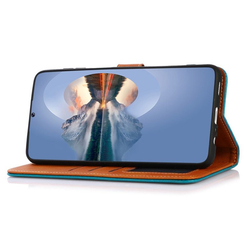 Custodia in pelle Motorola Edge 40 Pro Cinturino Khazneh