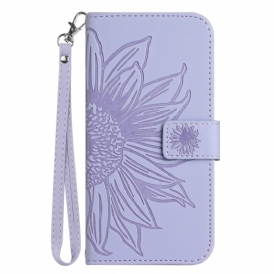 Custodia in pelle Motorola Edge 40 Pro Girasole Strappy