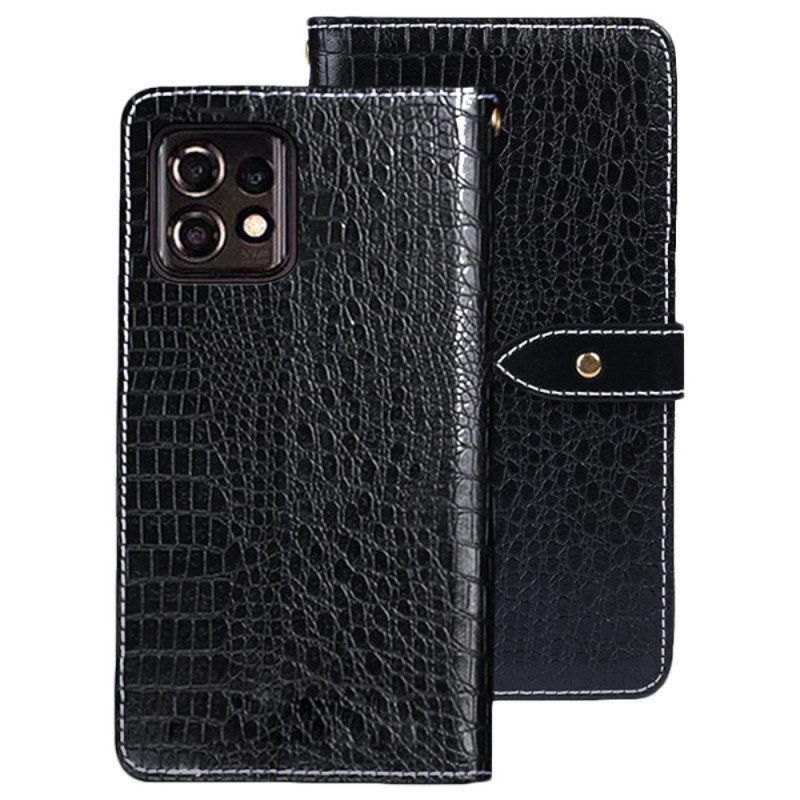 Custodia in pelle Motorola Edge 40 Pro Idewei Coccodrillo