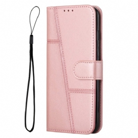 Custodia in pelle Motorola Edge 40 Pro Linee Geometriche A Strisce
