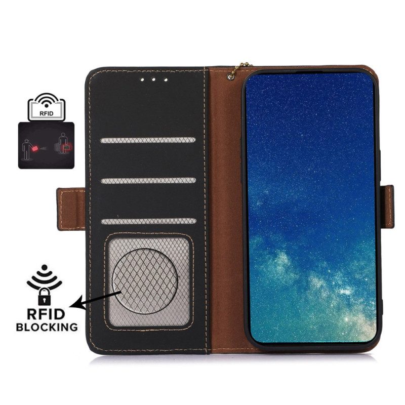 Custodia in pelle Motorola Edge 40 Pro Rfid In Vera Pelle
