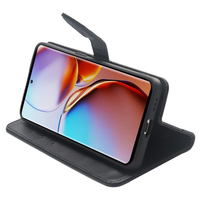 Custodia in pelle Motorola Edge 40 Pro Rivetti E Cinturino Idewei