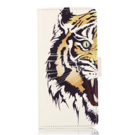 Custodia in pelle Motorola Edge 40 Pro Tigre Feroce