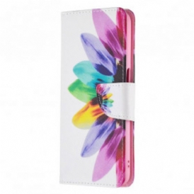 Custodia in pelle Realme 8 5G Fiore Dell'acquerello